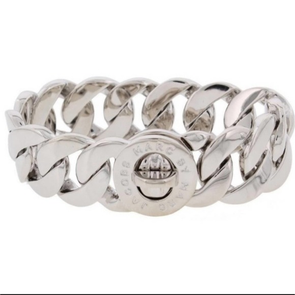 Marc by Marc Jacobs Silver Tone Katie Logo Bracelet - Picture 1 of 11